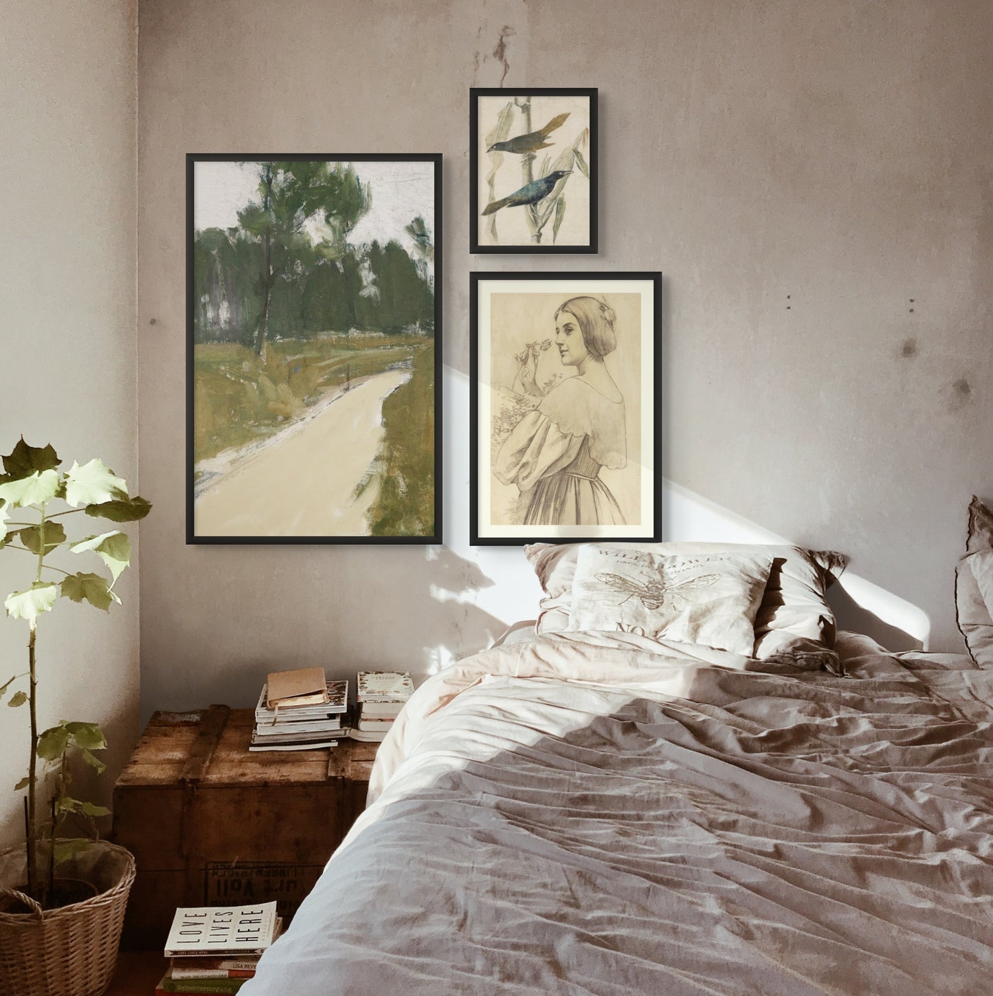Soft Neutrals & Forest Green Vintage Gallery Set