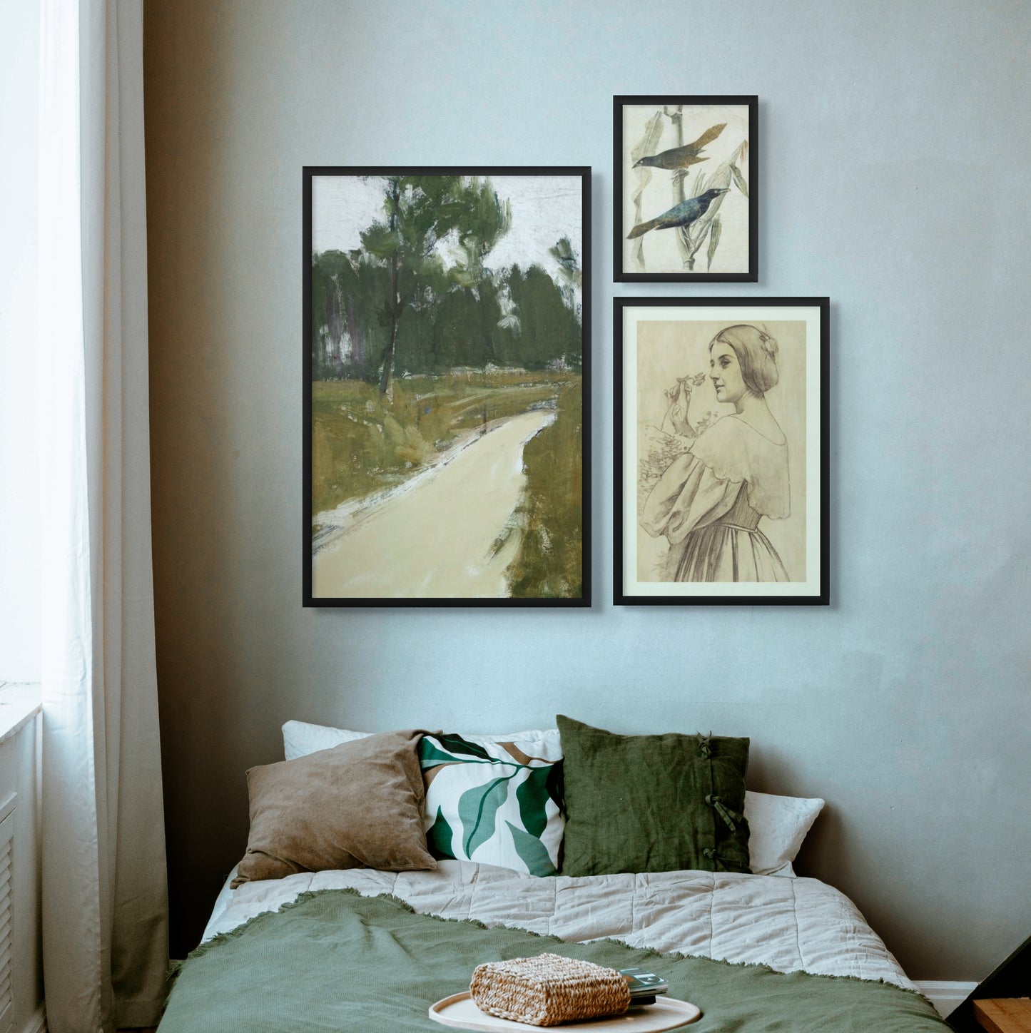 Soft Neutrals & Forest Green Vintage Gallery Set