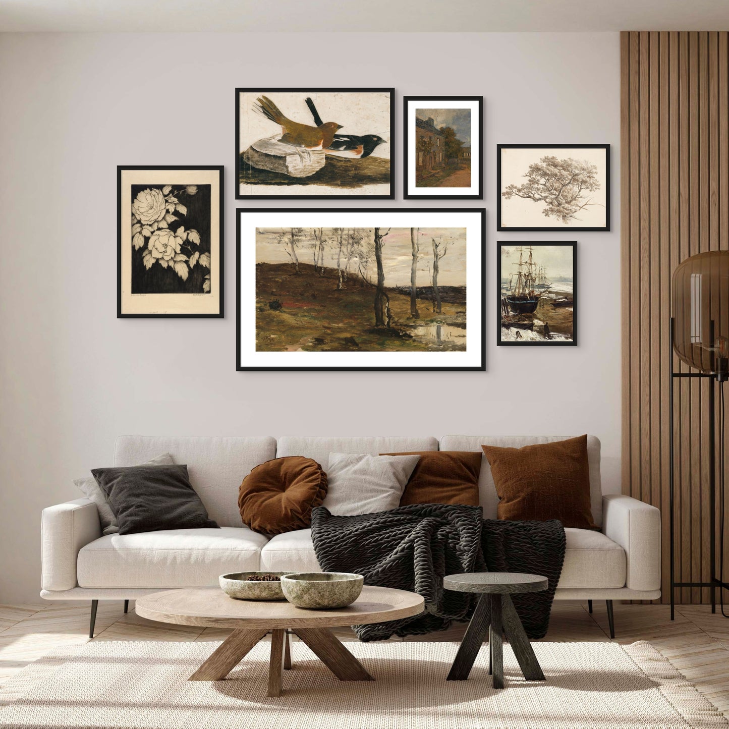 Black and Olive Accents Vintage Gallery Set