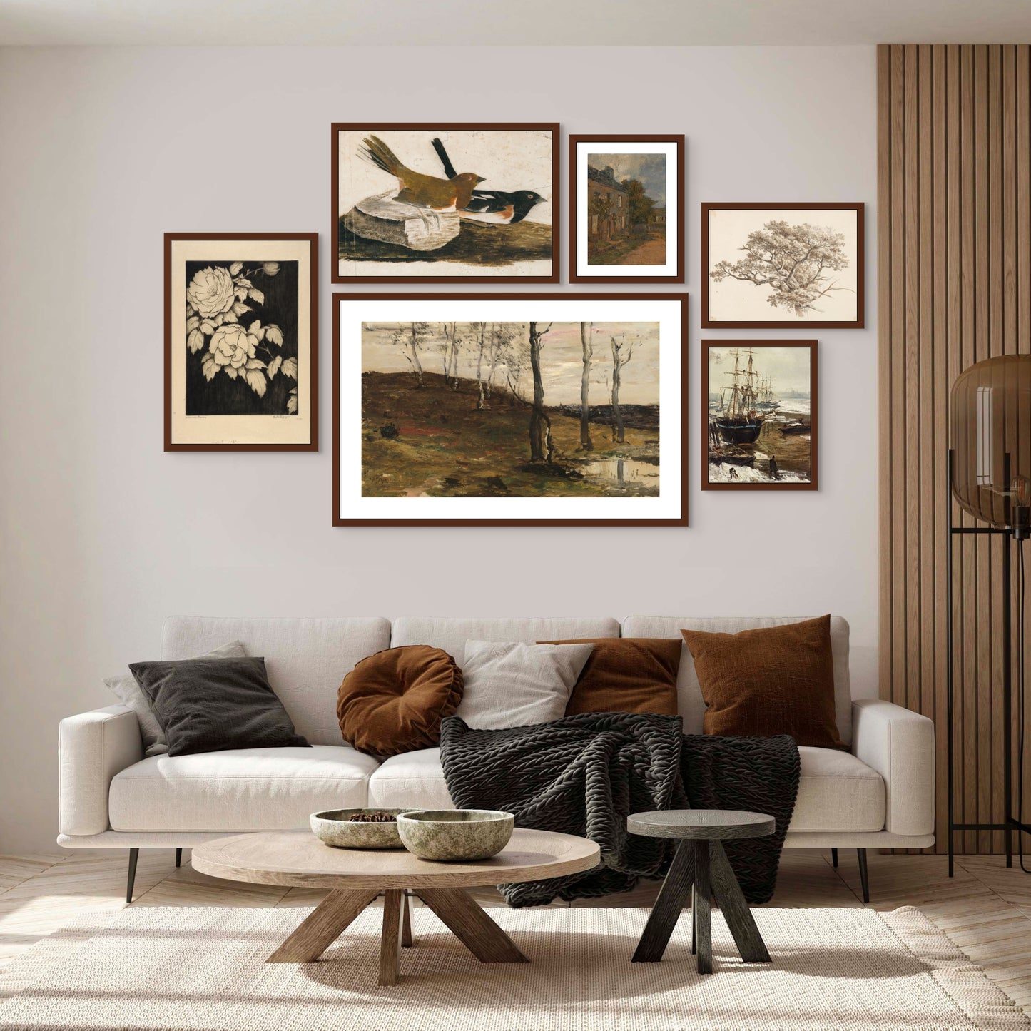 Black and Olive Accents Vintage Gallery Set