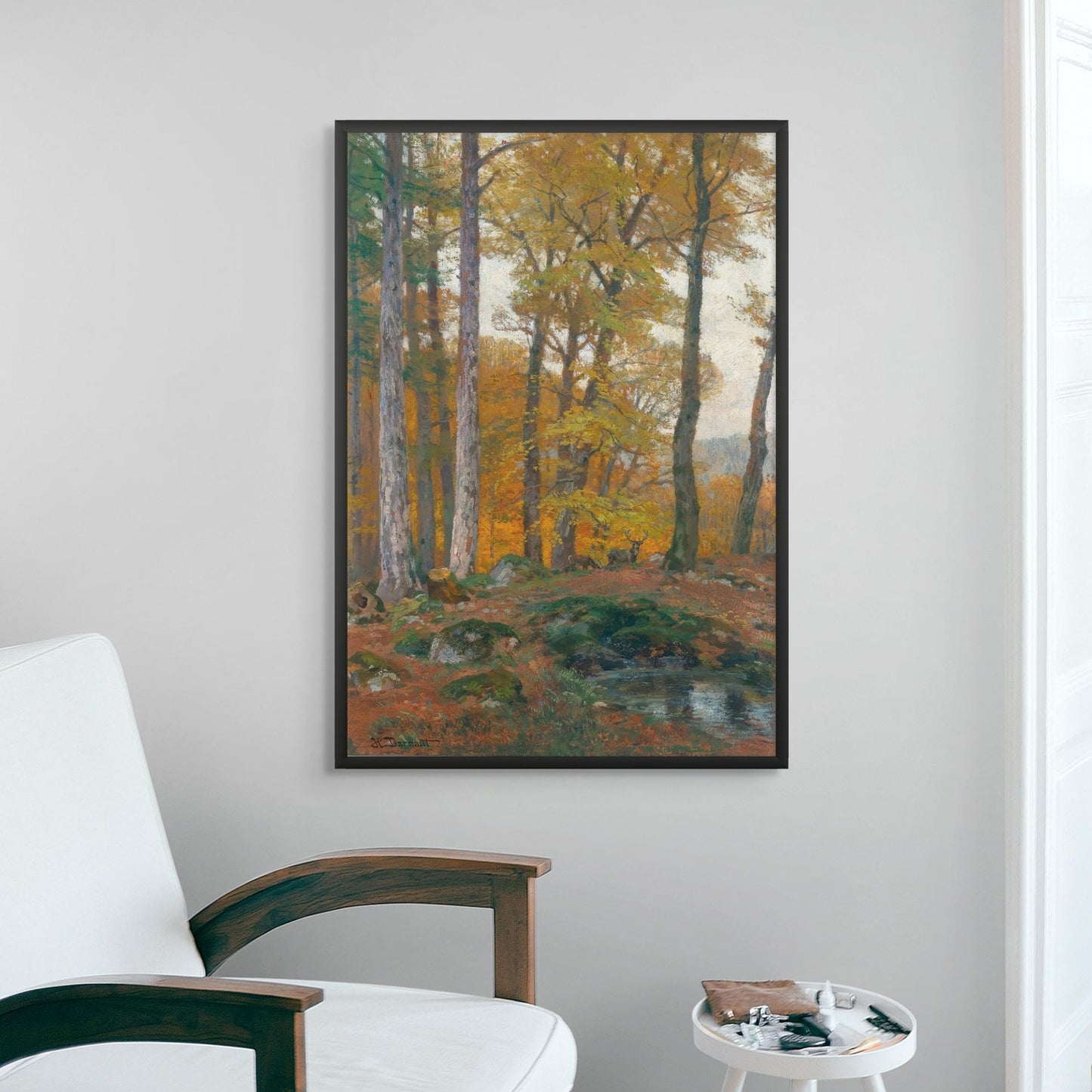 A Forest Glade with Stags