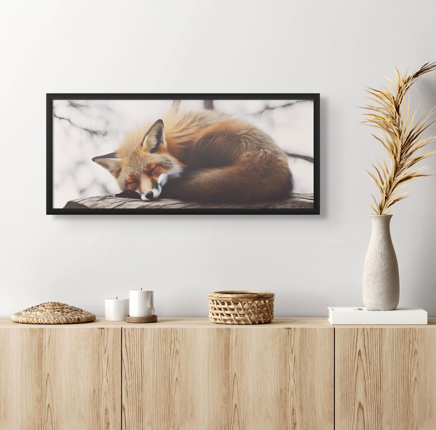 Sleeping Fox on a Log