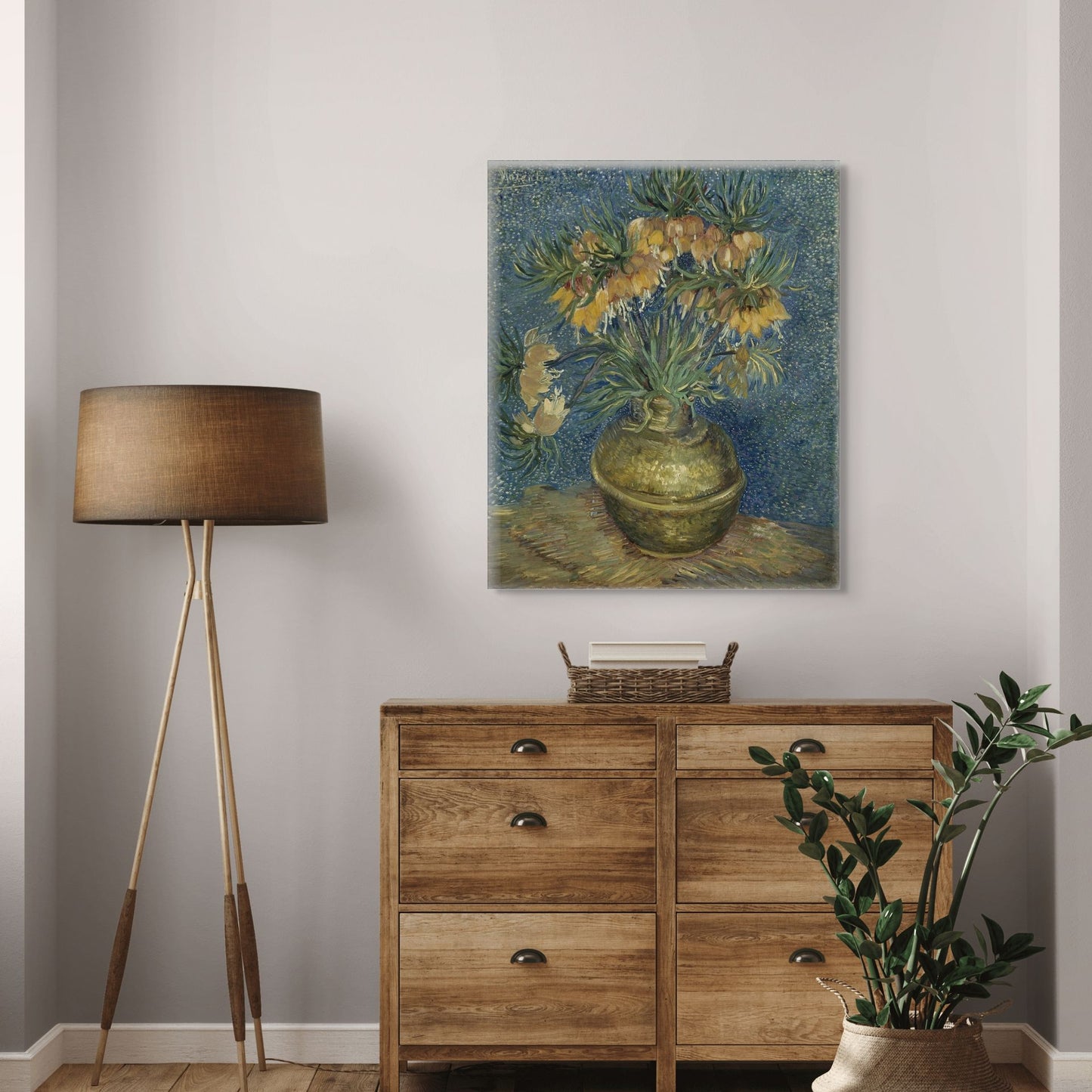 Imperial Fritillaries in a Copper Vase