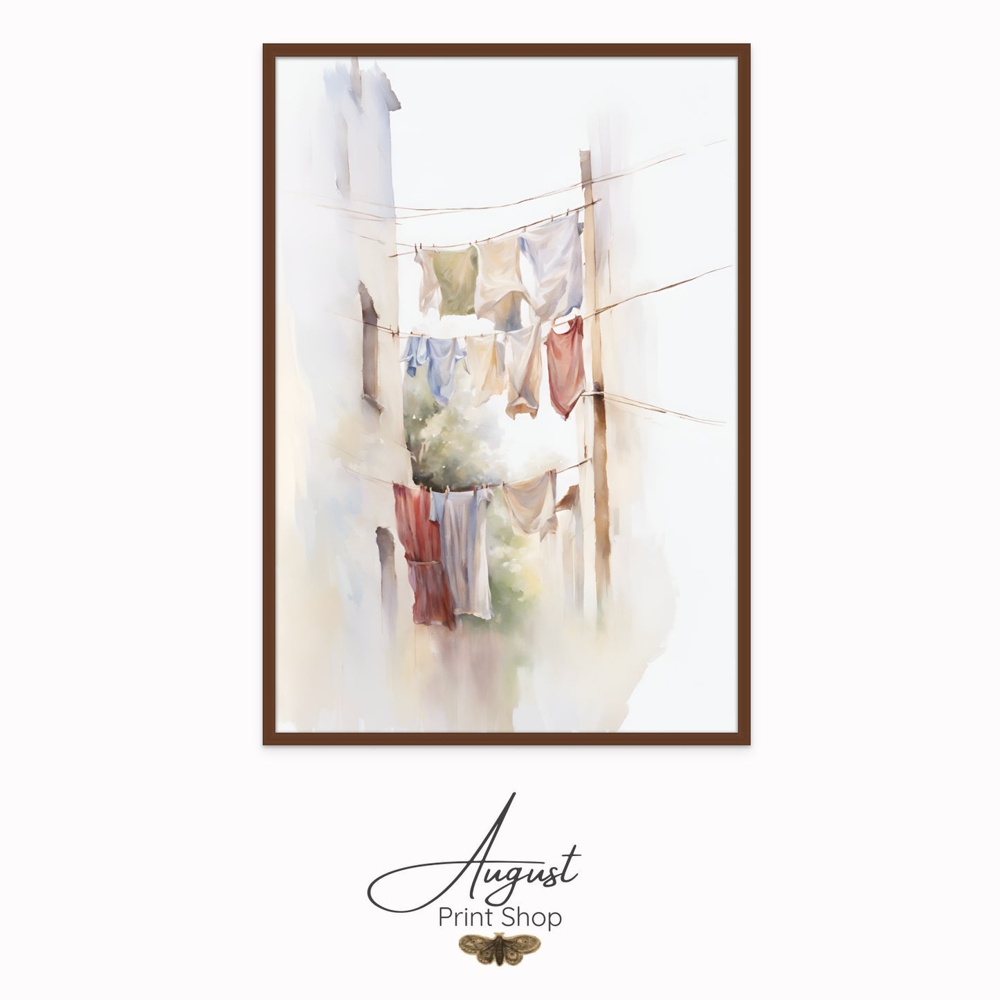 Laundry Lines Watercolor