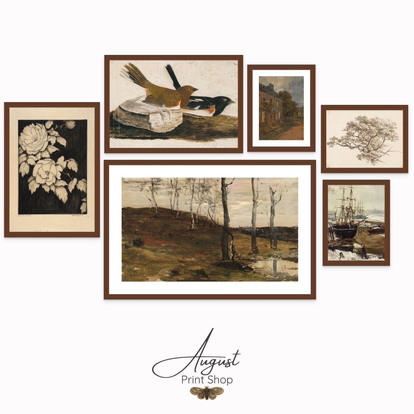 Black and Olive Accents Vintage Gallery Set