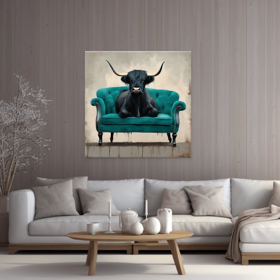 Shaggy Black Highland Cow