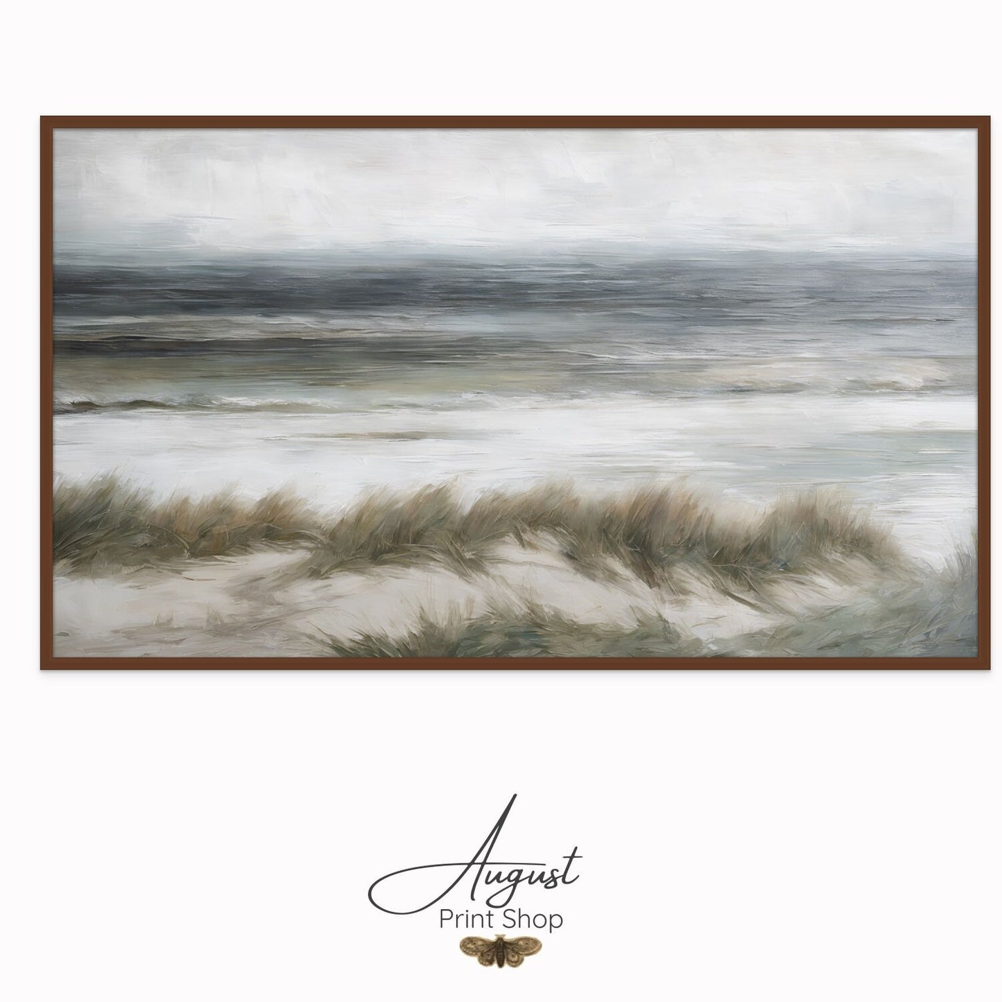 Art print on canvas of Layered landscape featuring neutral colors and a slight abstract feel of beach grass.