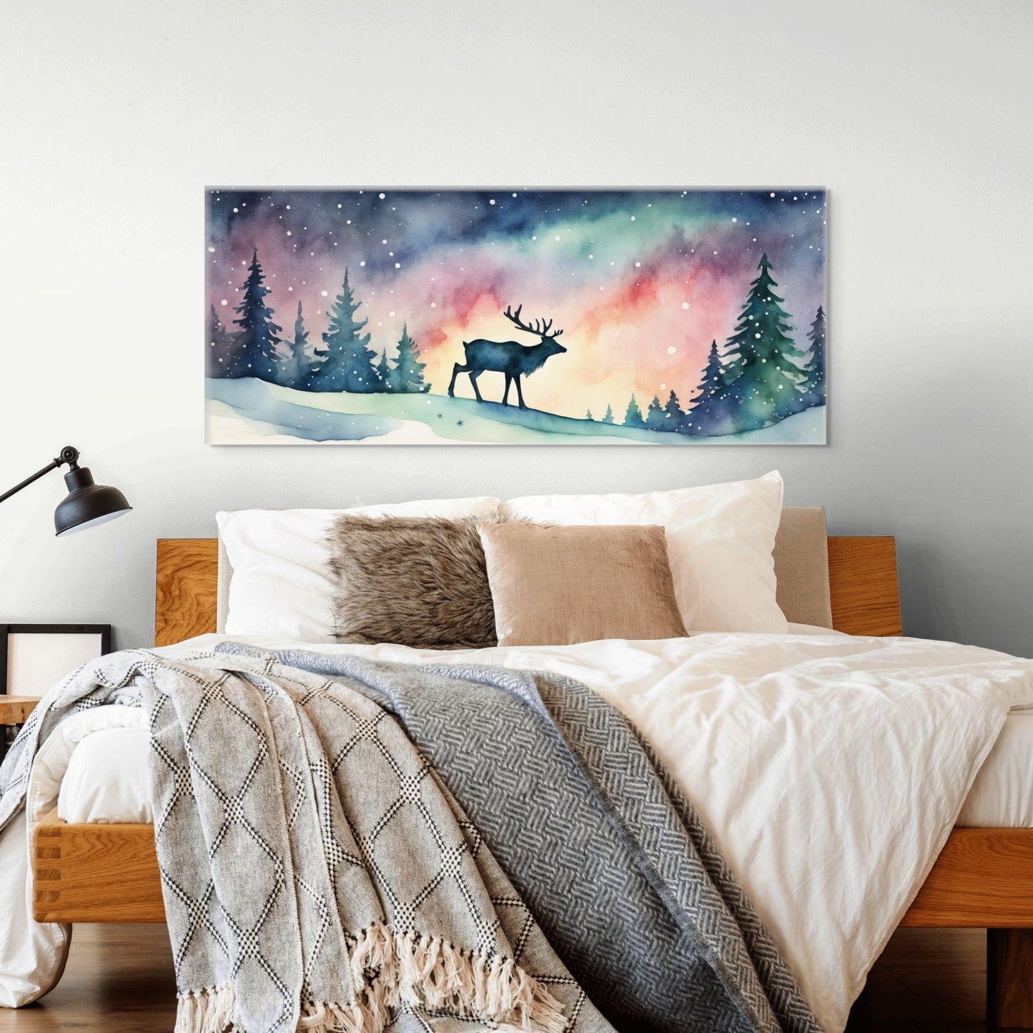 Caribou in the Northern Lights