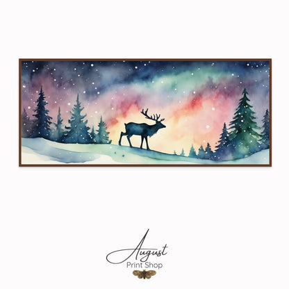 Caribou in the Northern Lights