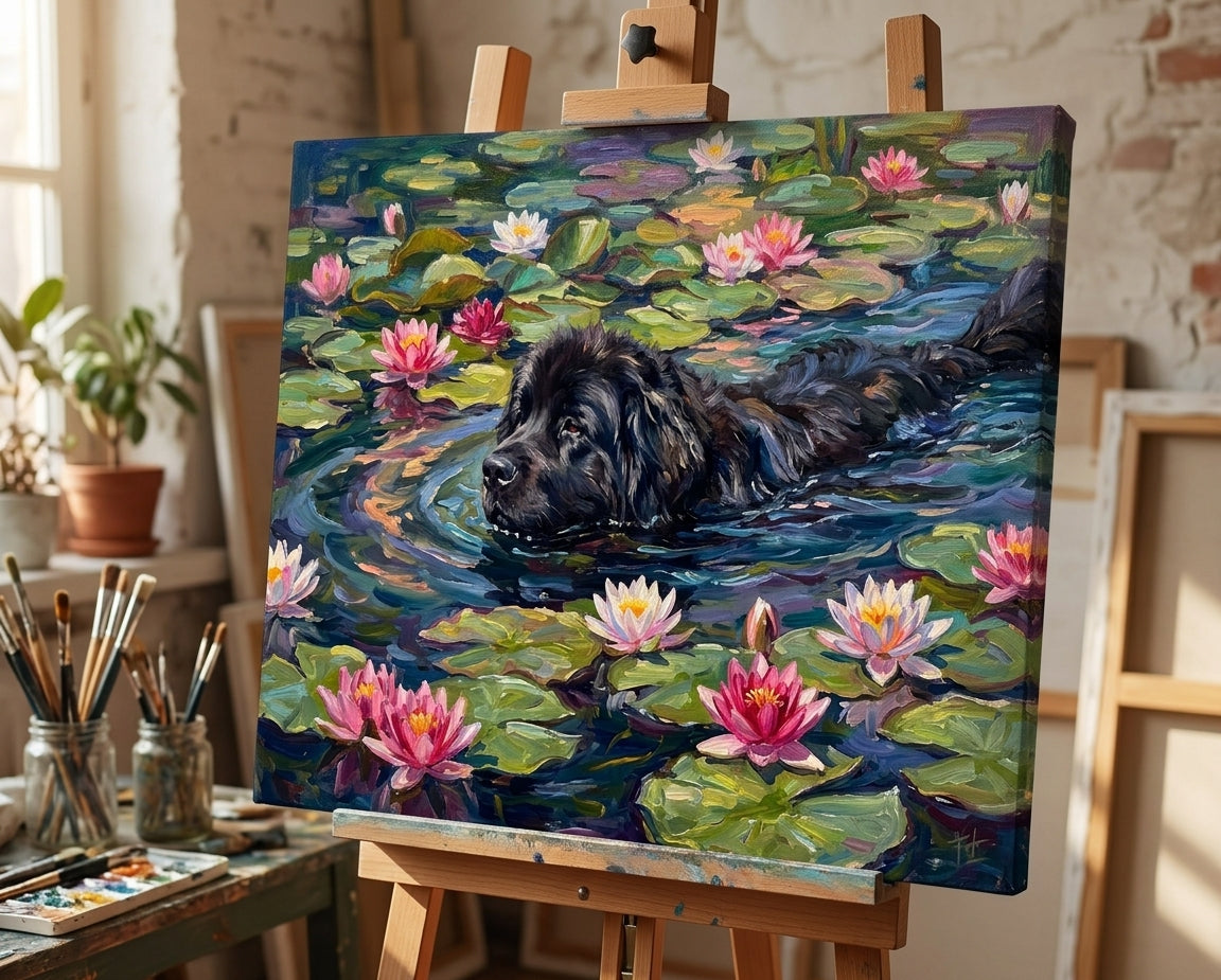 Newfoundland in the Water Lilies
