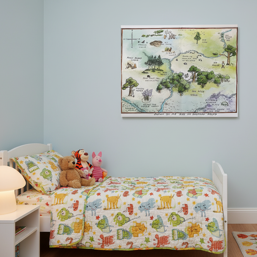 100 Acre Woods Pooh Bear Map