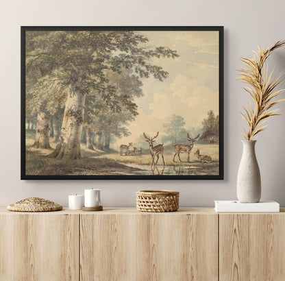 Deer Under the Beech Trees