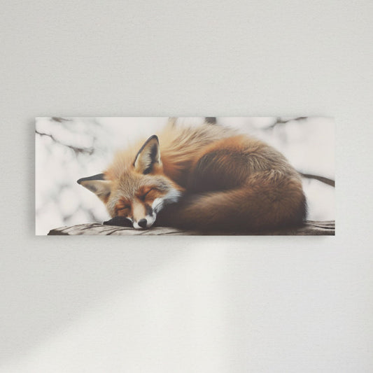 Sleeping Fox on a Log