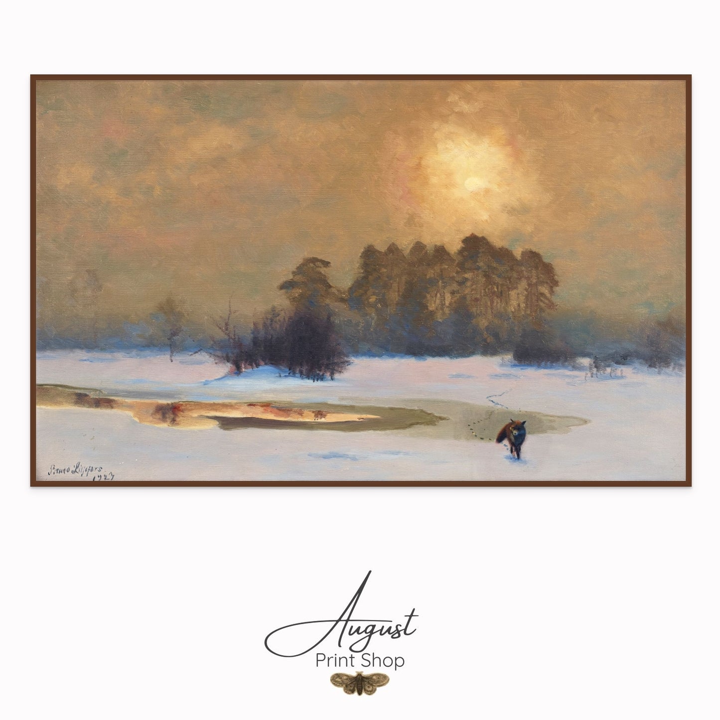 Fox in Winter Landscape