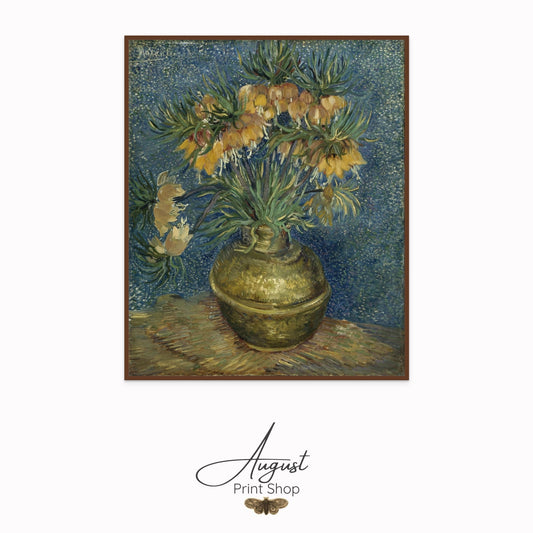 Imperial Fritillaries in a Copper Vase