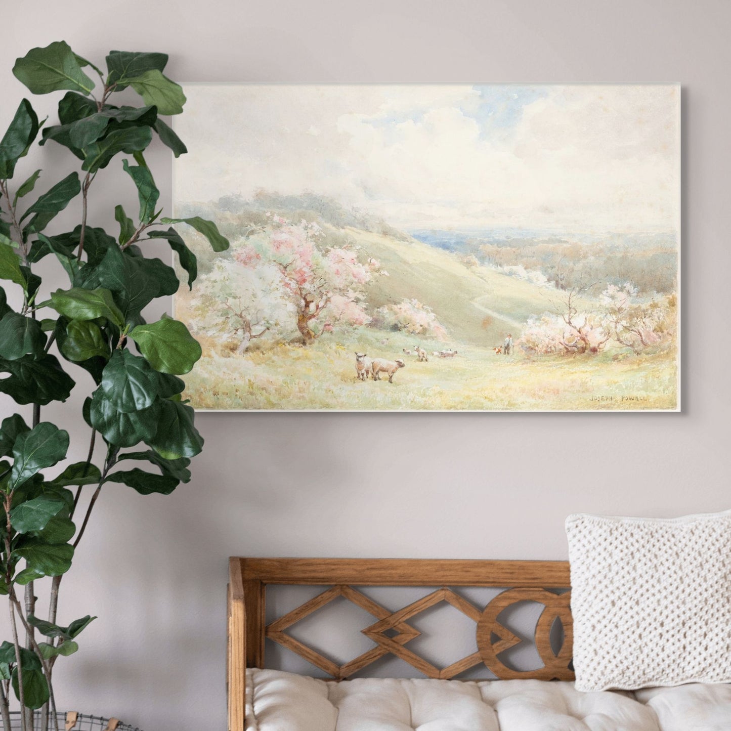 Lambs in a Spring Field