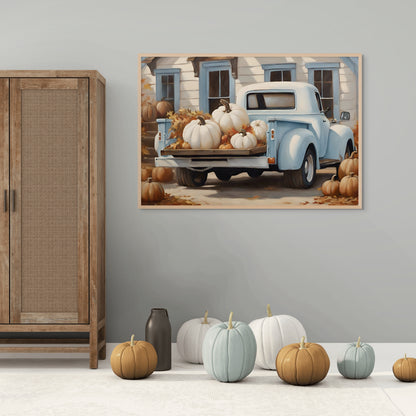 Pumpkins in a Blue Truck