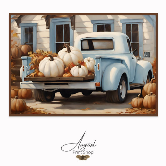Pumpkins in a Blue Truck