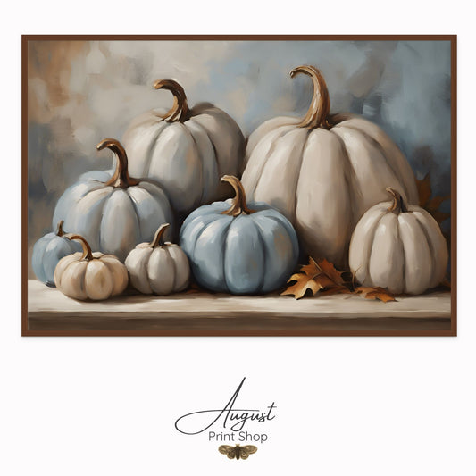Soft Blue and Neutral Pumpkins