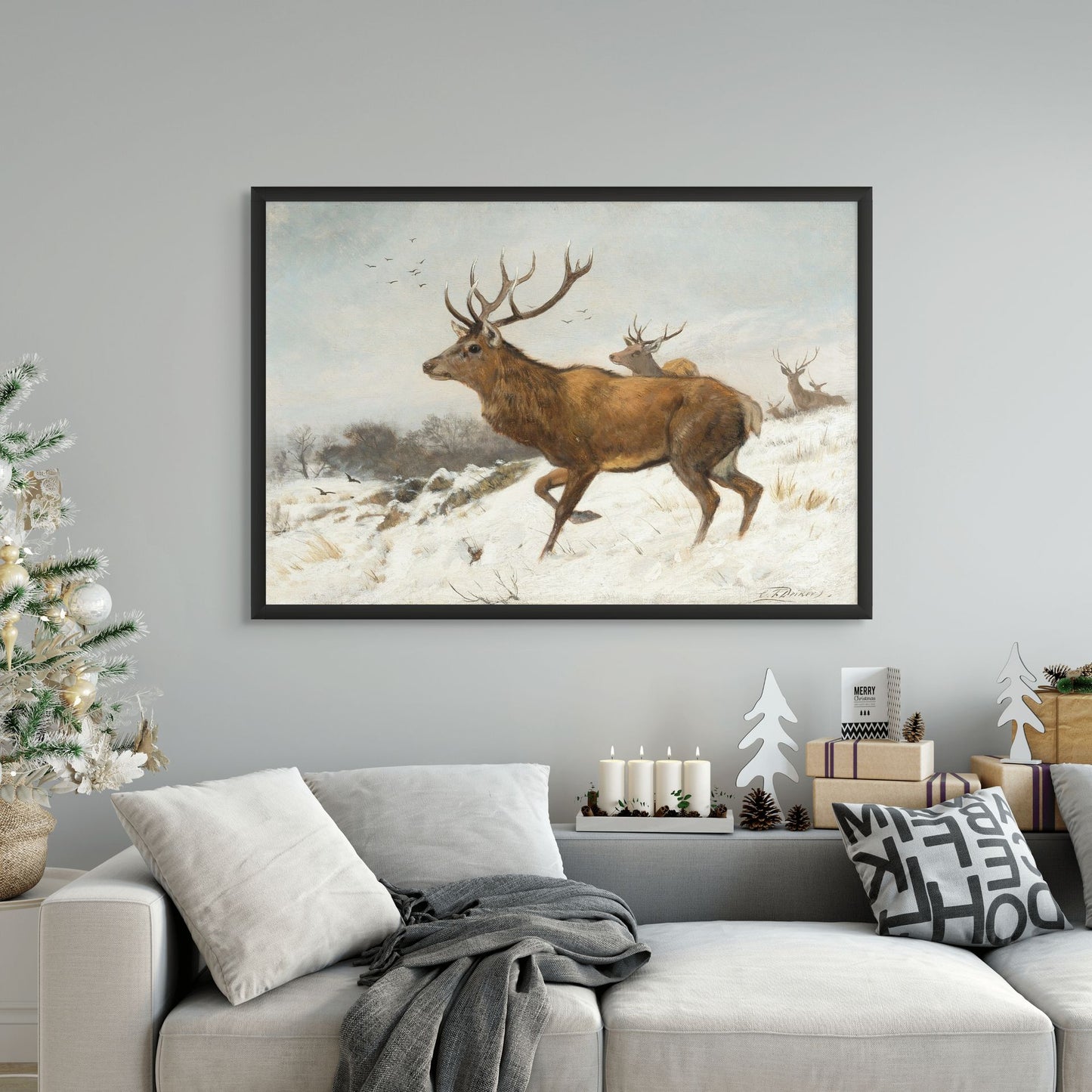 Stags in the Snow