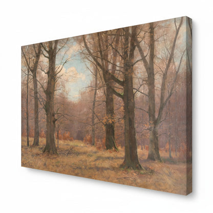 Framed artwork of a forest scene with trees and a clear sky, featuring the 'August Print Shop' logo.