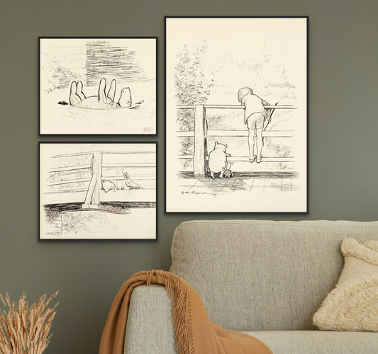 Pooh Bear Sketches - Set of Three