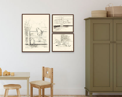 Pooh Bear Sketches - Set of Three